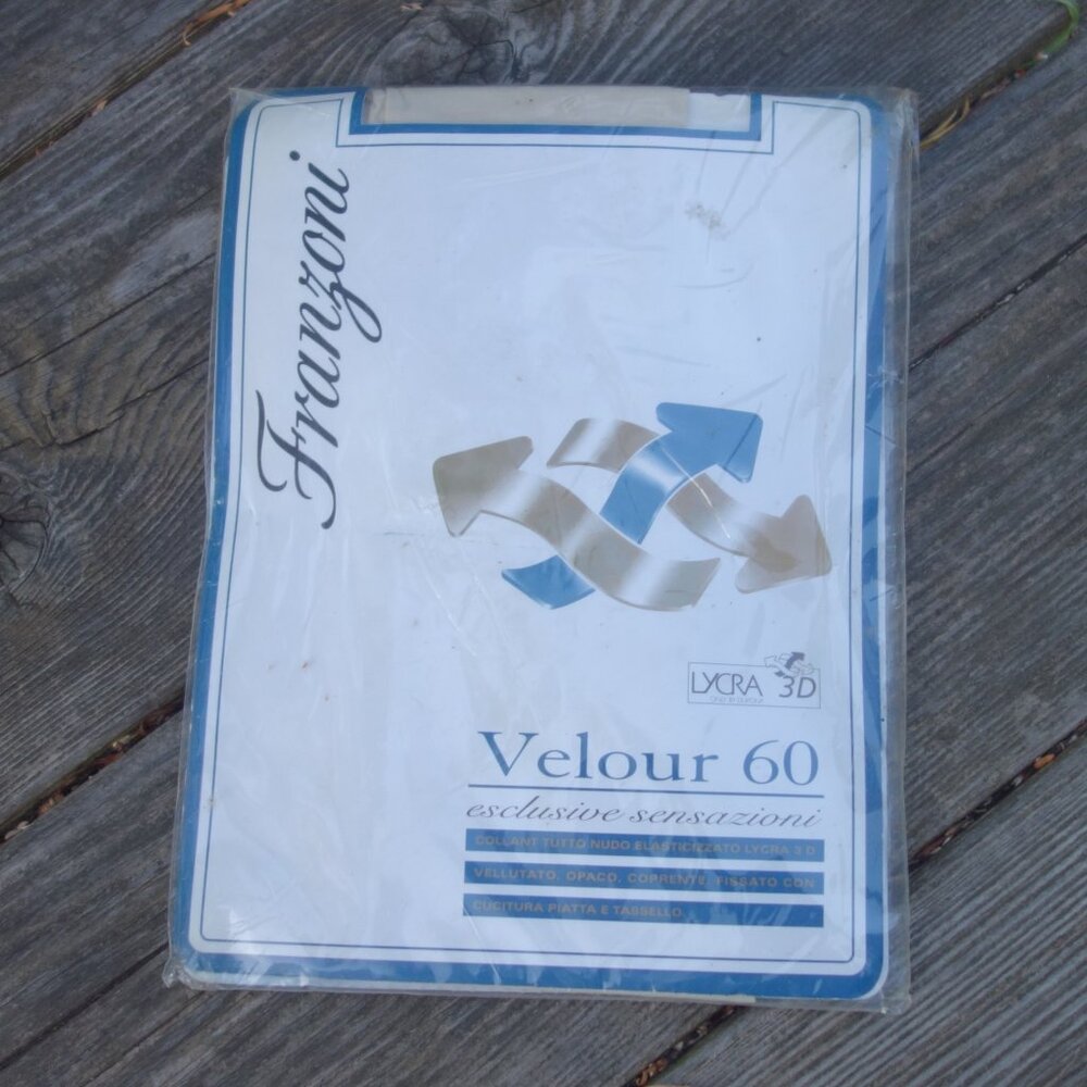 Franzoni Lycra 3D Velour 60 Den Size 1 Panna CreamColor Made in Italy Panty Hose
